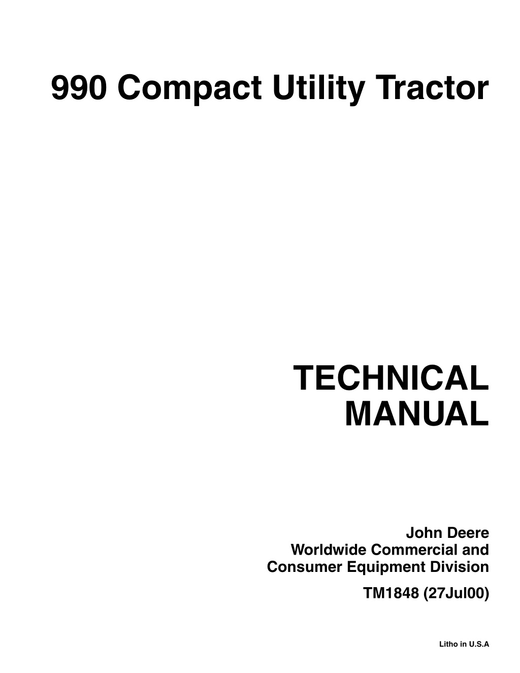 990 compact utility tractor l.w