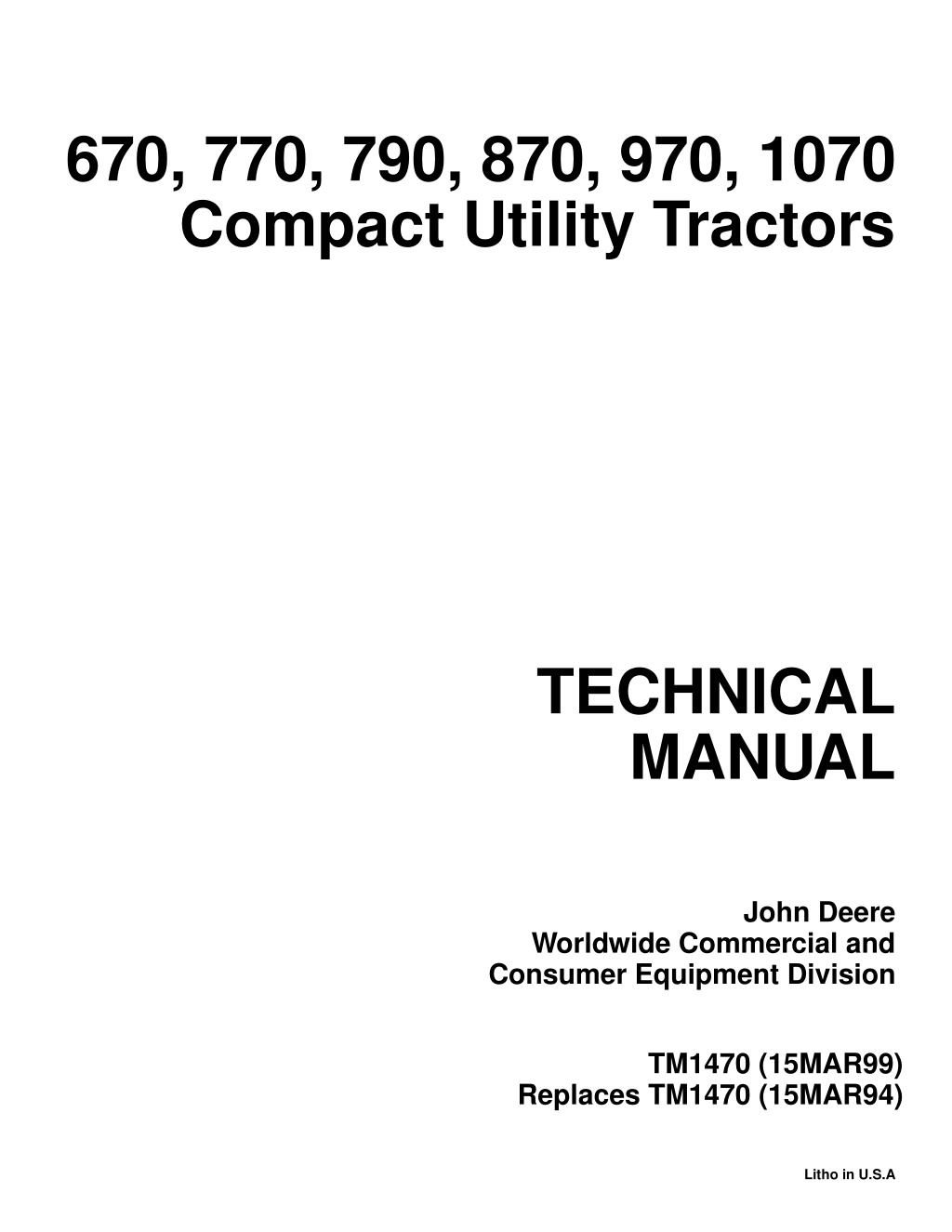 670 770 790 870 970 1070 compact utility tractors l.w