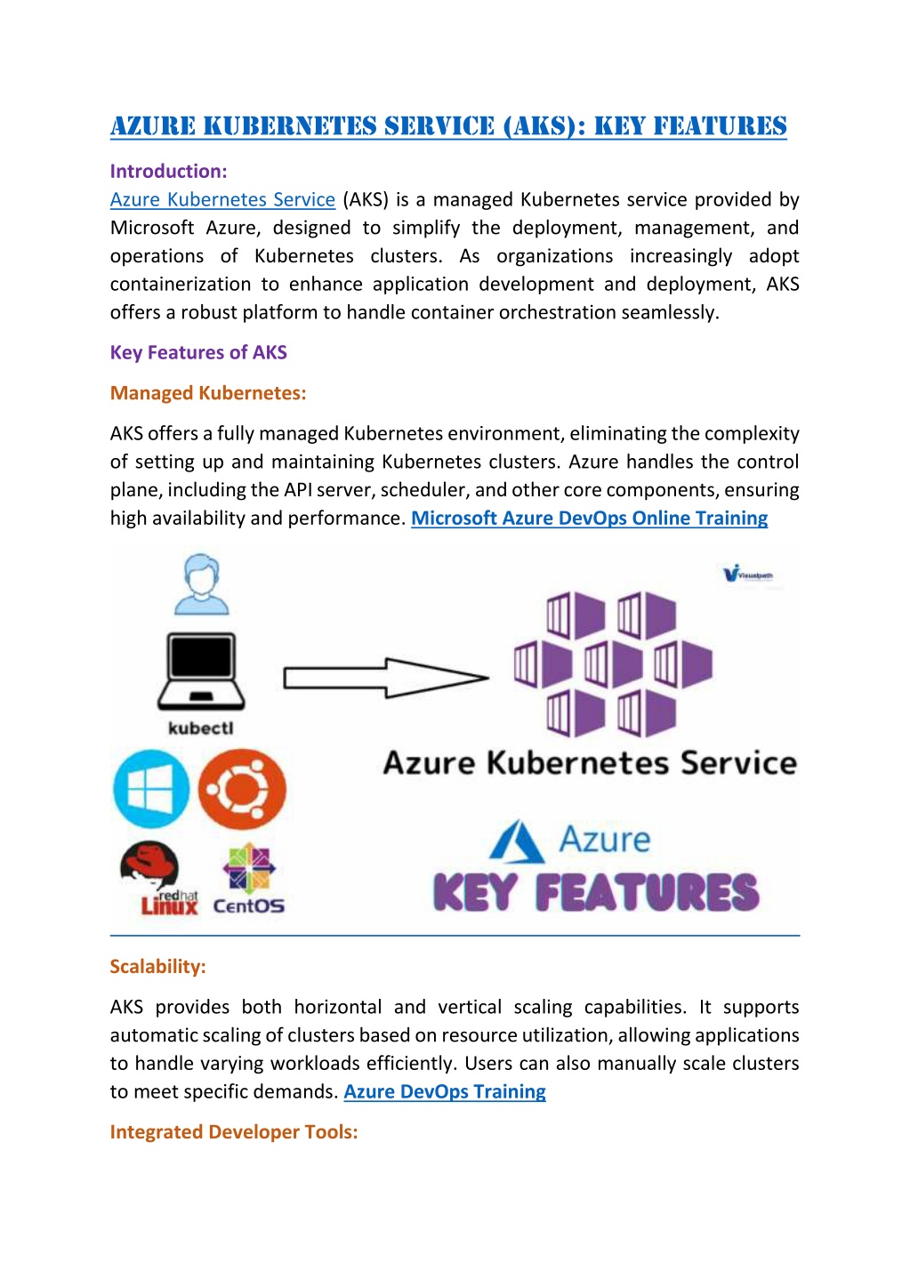 azure kubernetes service aks key features l.w