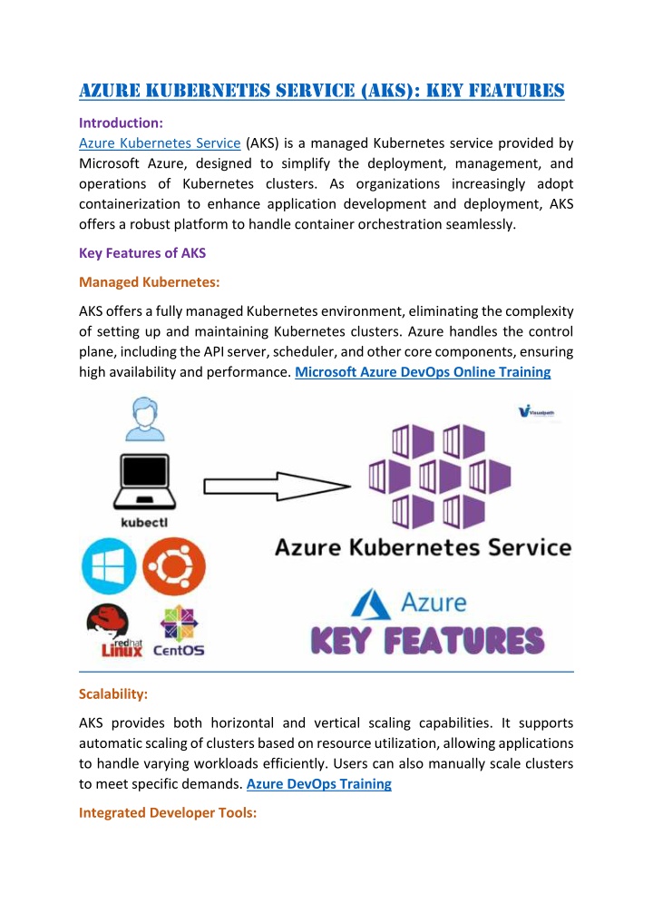azure kubernetes service aks key features n.w
