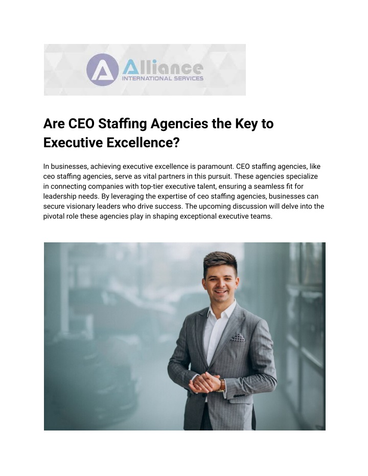 are ceo staffing agencies the key to executive n.w
