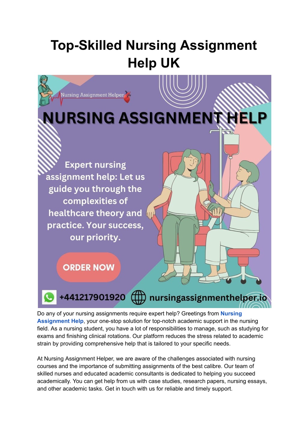 top skilled nursing assignment help uk l.w