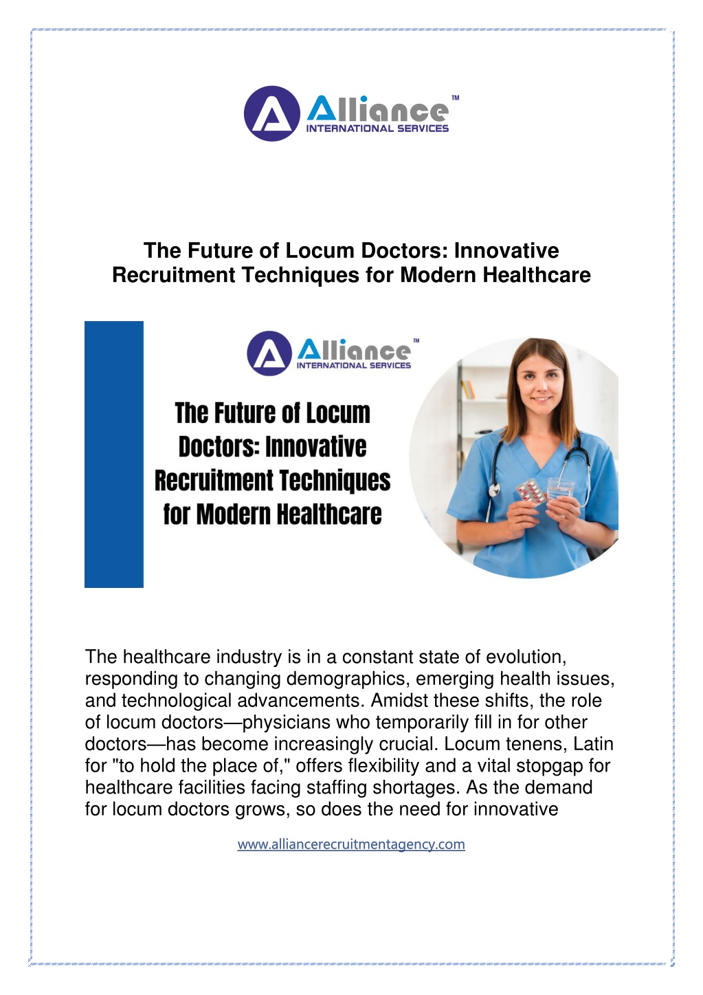 the future of locum doctors innovative l.w