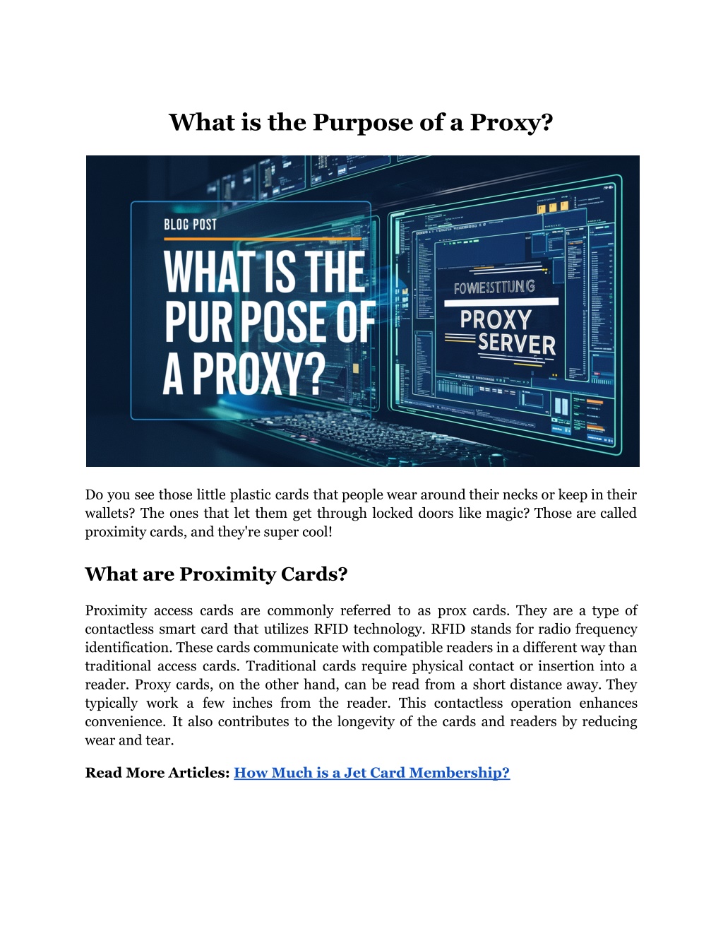 what is the purpose of a proxy l.w