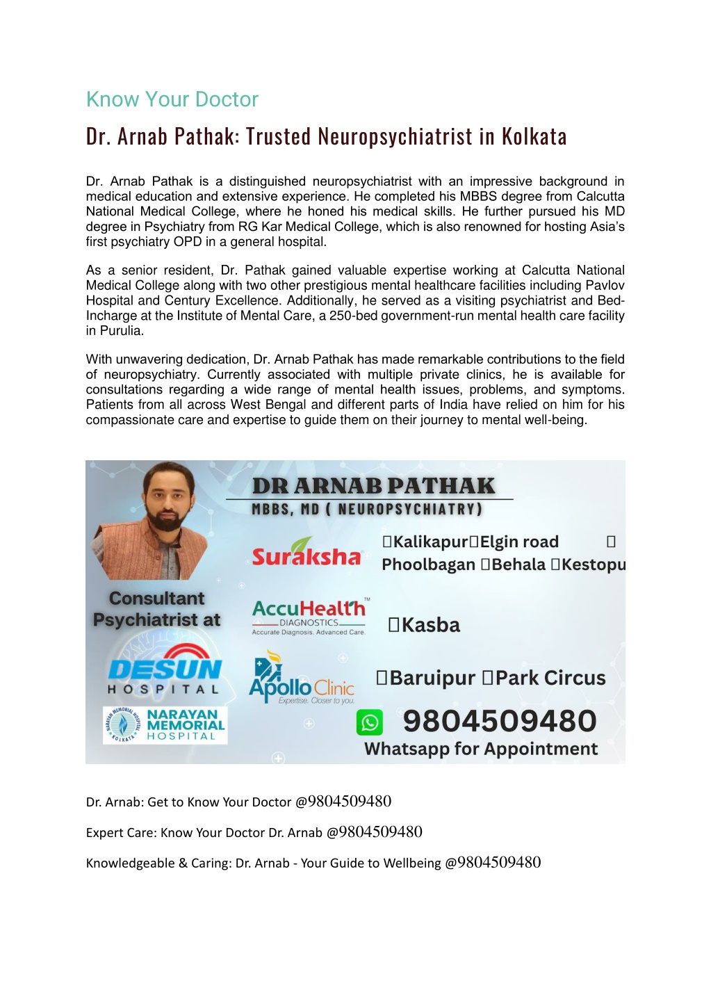know your doctor dr arnab pathak trusted l.w