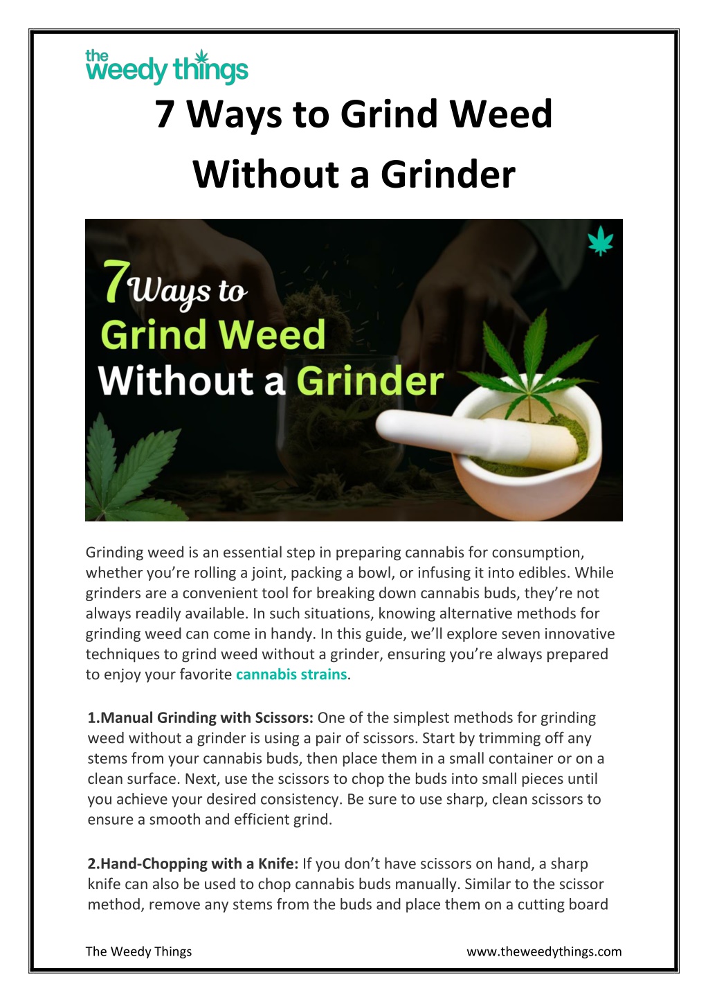 7 ways to grind weed without a grinder l.w