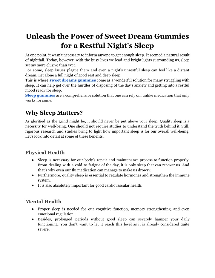 unleash the power of sweet dream gummies n.w