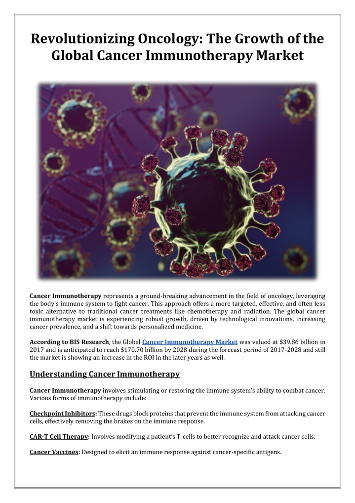 revolutionizing oncology the growth of the global n.w