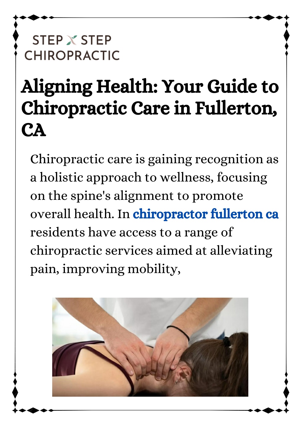 aligning health your guide to chiropractic care l.w