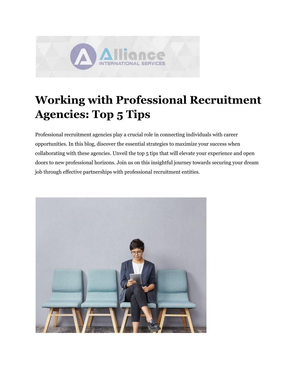 working with professional recruitment agencies l.w