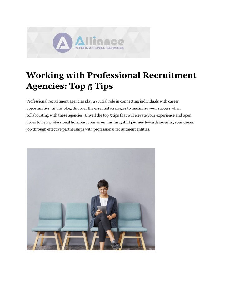 working with professional recruitment agencies n.w