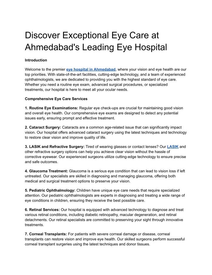 discover exceptional eye care at ahmedabad n.w