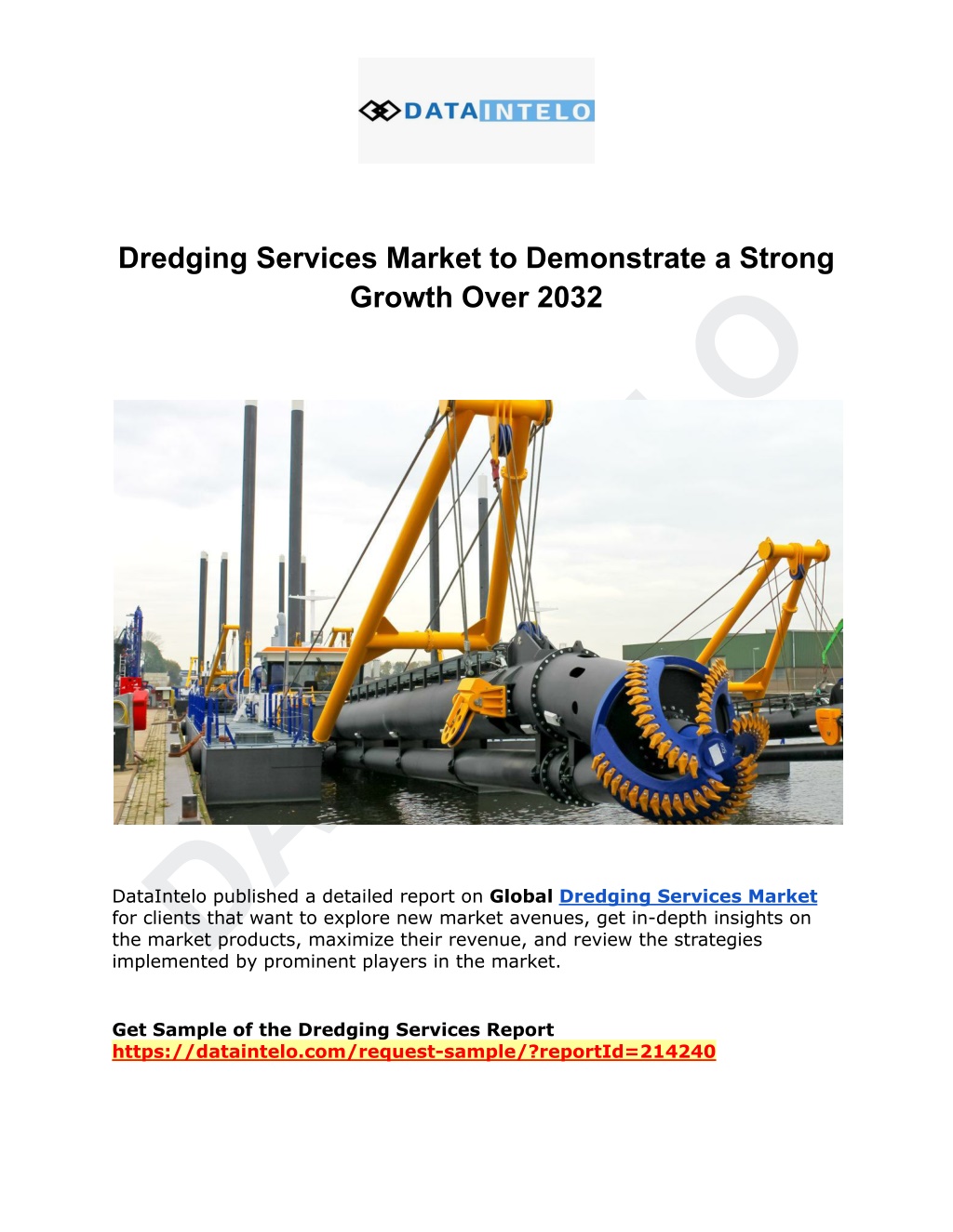 dredging services market to demonstrate a strong l.w