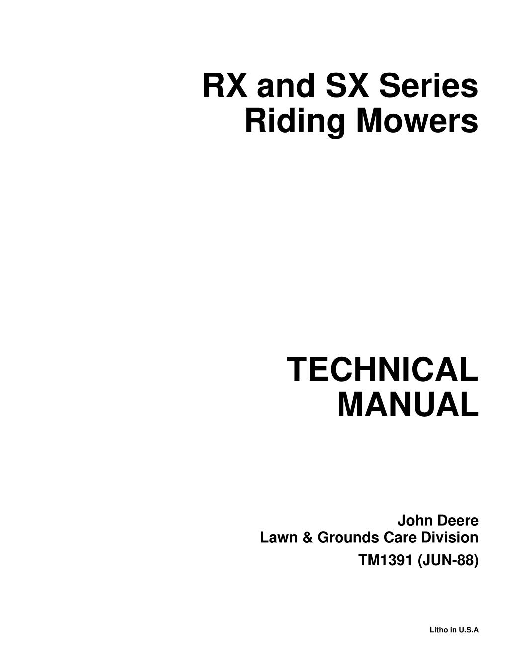 rx and sx series riding mowers l.w