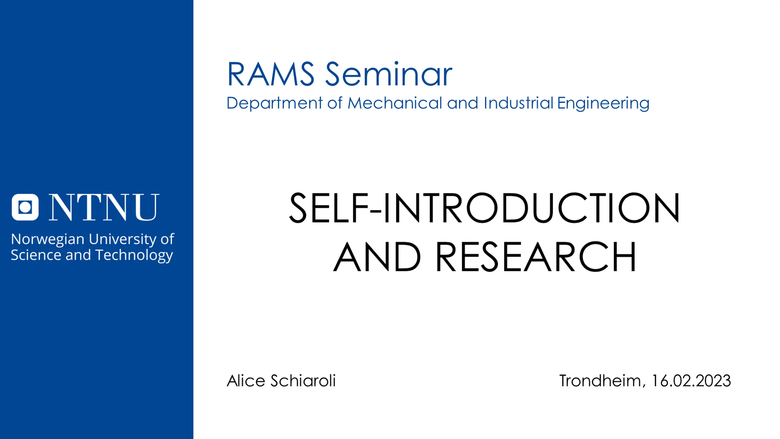 Self-Introduction and Research