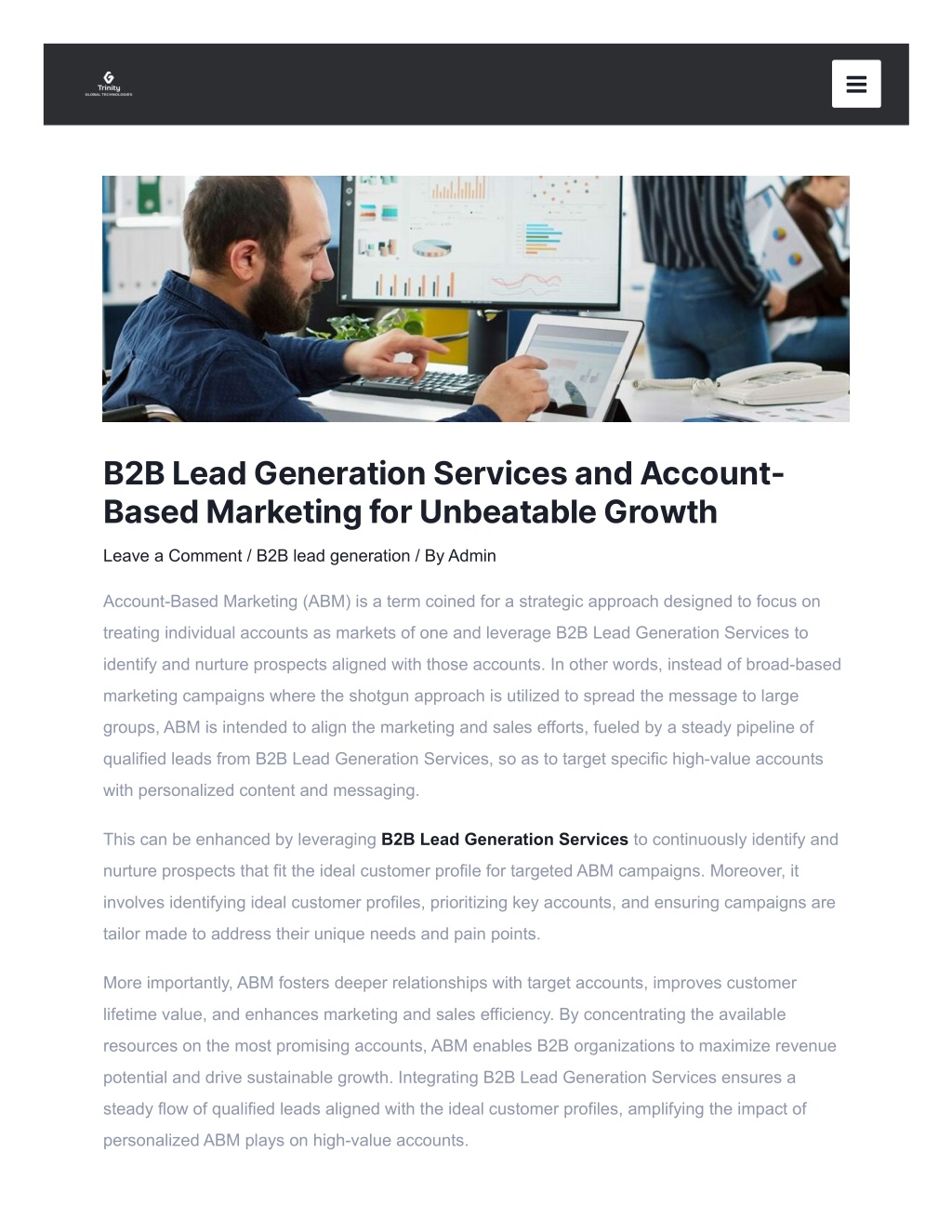 b2b lead generation services and account based l.w