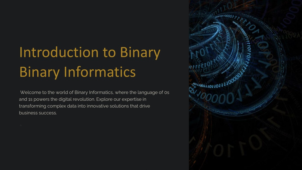 introduction to binary binary informatics l.w