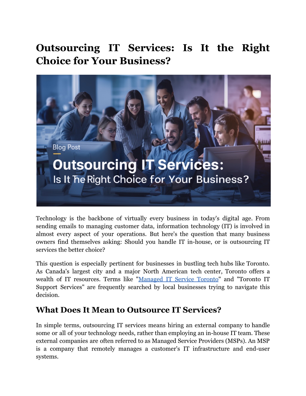 outsourcing it services is it the right choice l.w