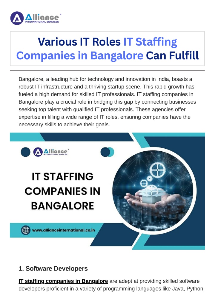 various it roles it staffing companies n.w