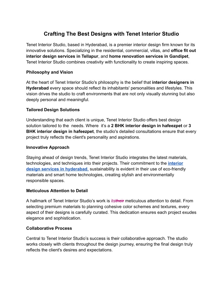 crafting the best designs with tenet interior n.w
