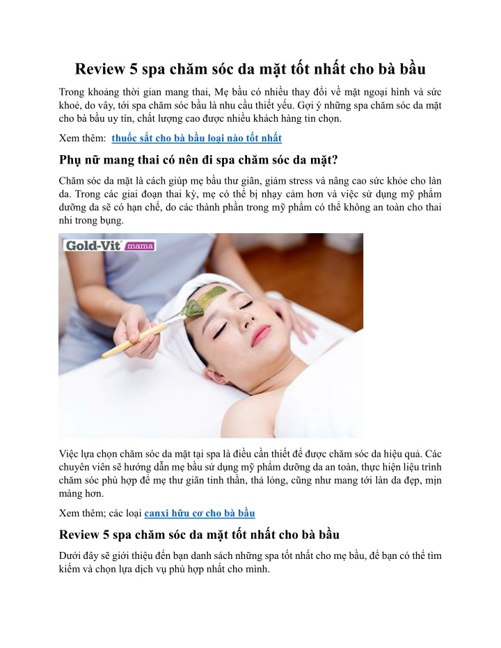 review 5 spa ch m s c da m t t t nh t cho b b u n.w