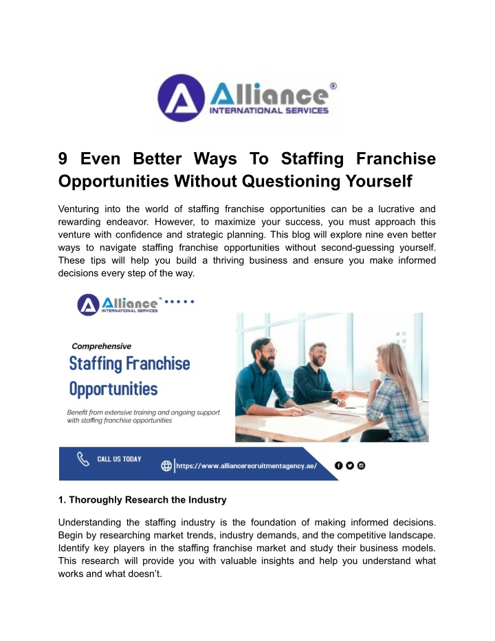 9 even better ways to staffing franchise n.w