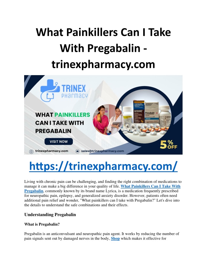 what painkillers can i take with pregabalin n.w