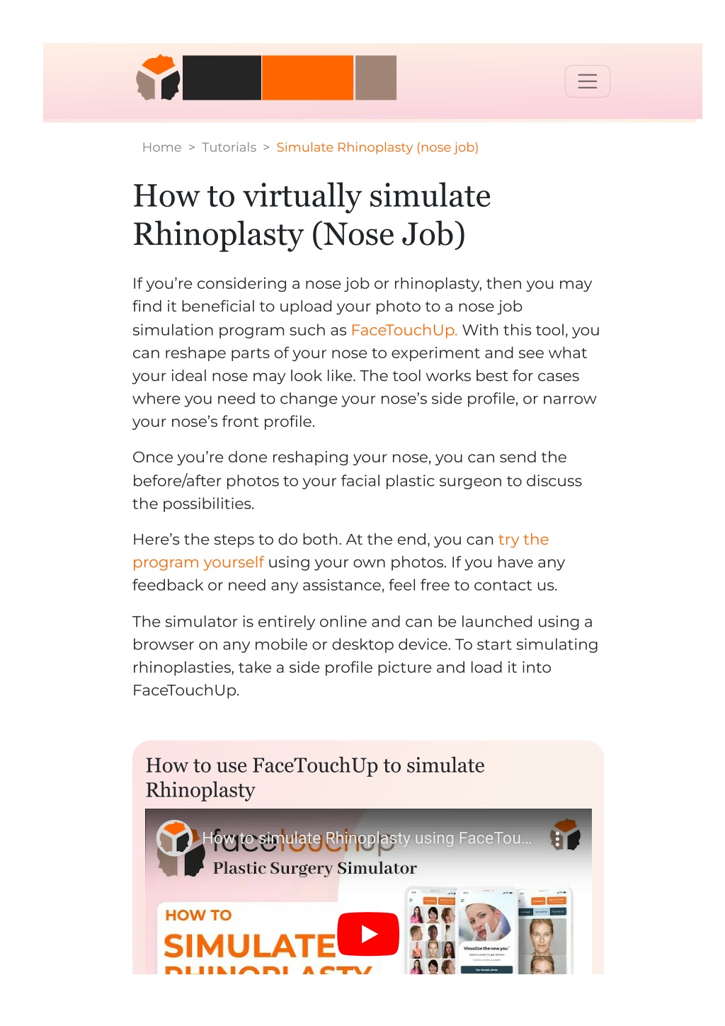 home tutorials simulate rhinoplasty nose job l.w