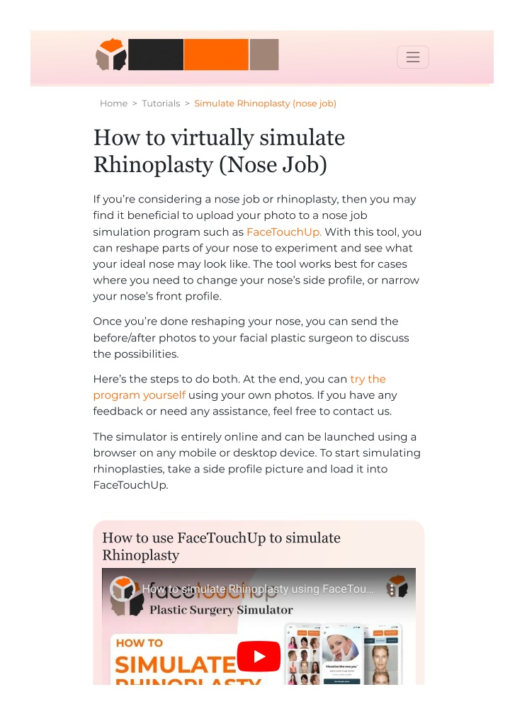 home tutorials simulate rhinoplasty nose job n.w