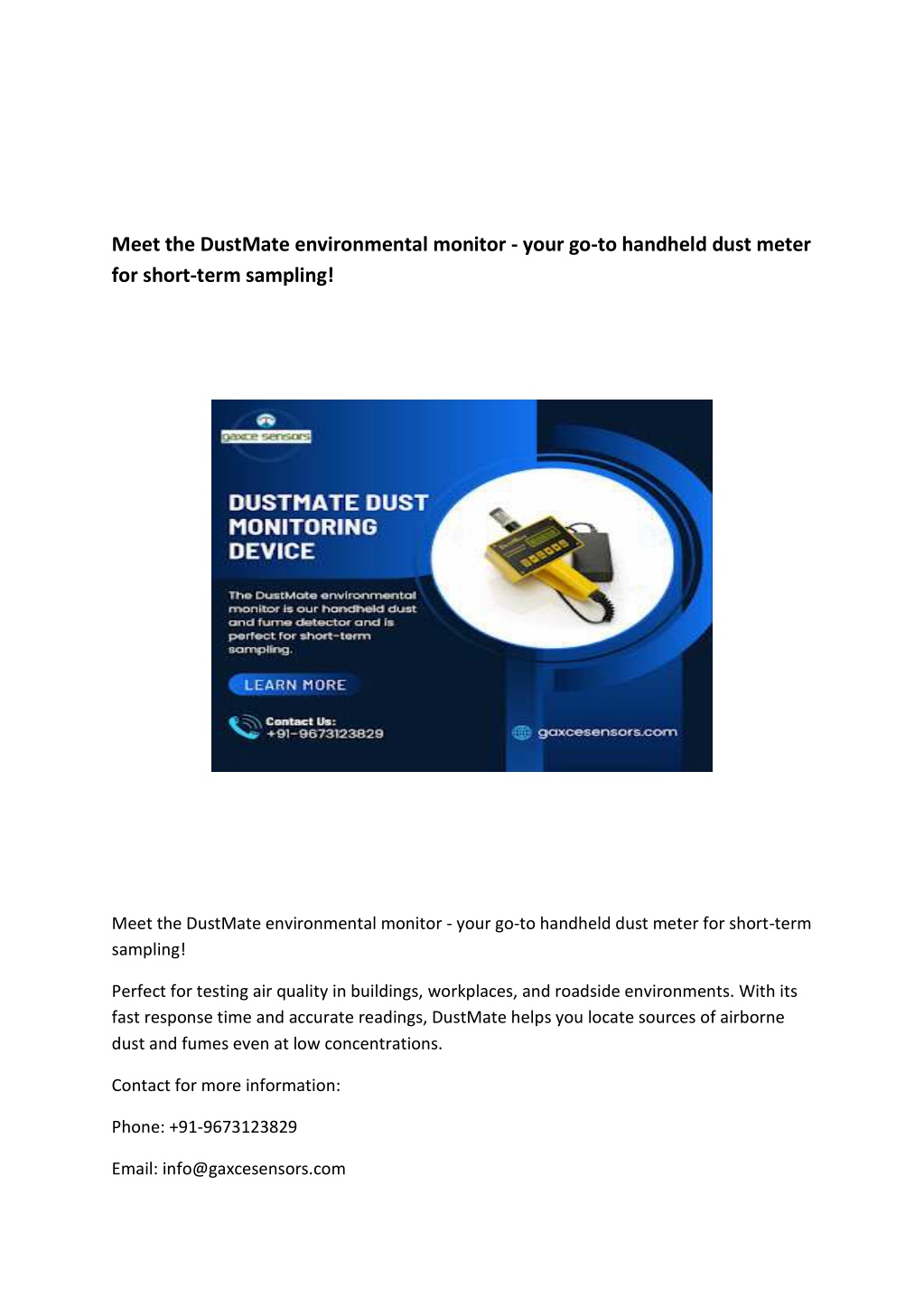 meet the dustmate environmental monitor your l.w