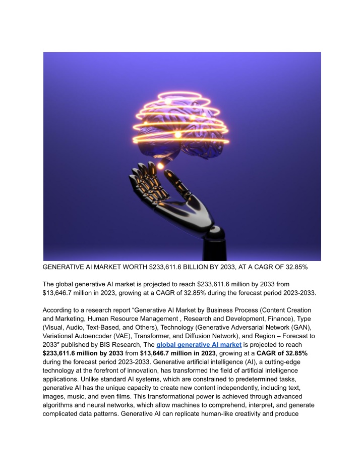 generative ai market worth 233 611 6 billion n.w