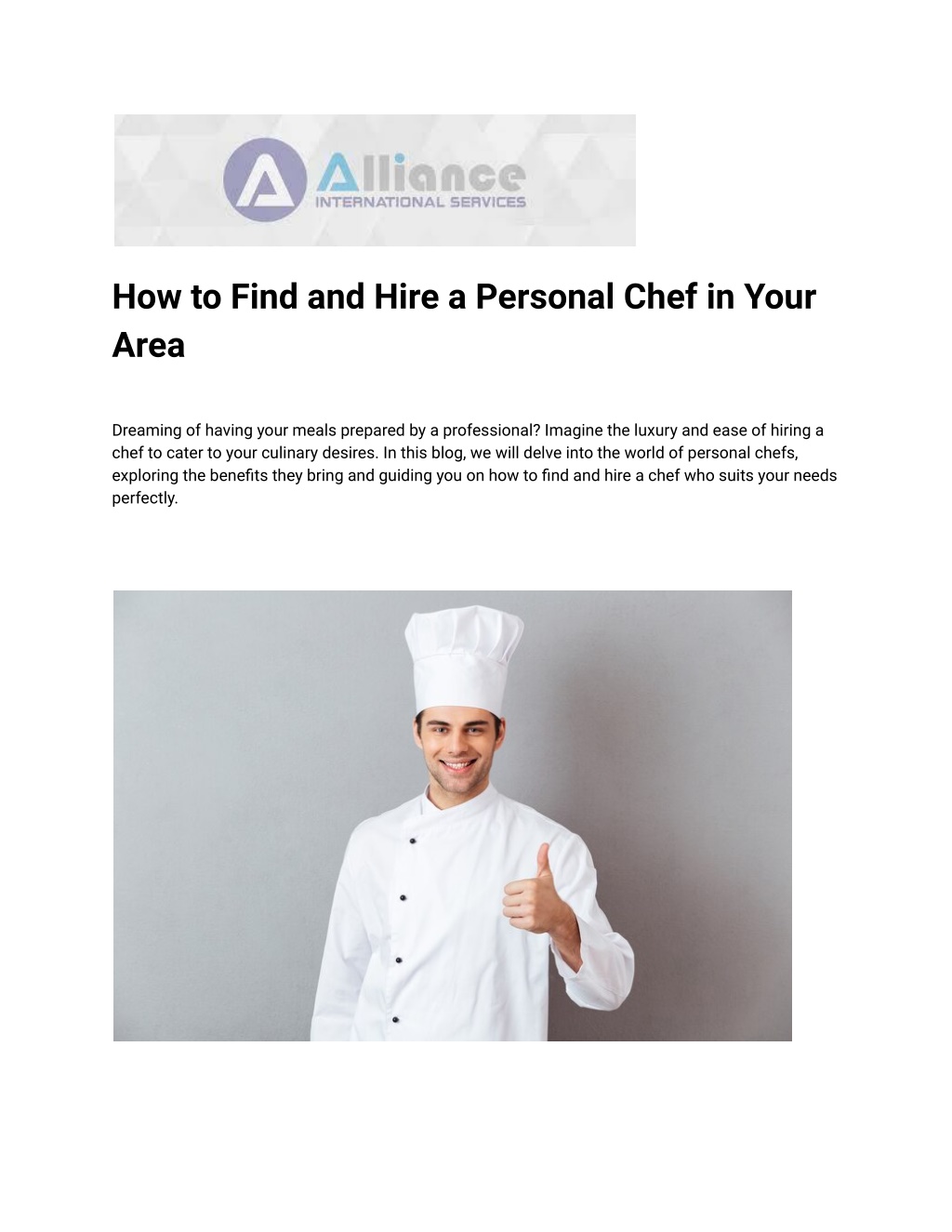 how to find and hire a personal chef in your area l.w