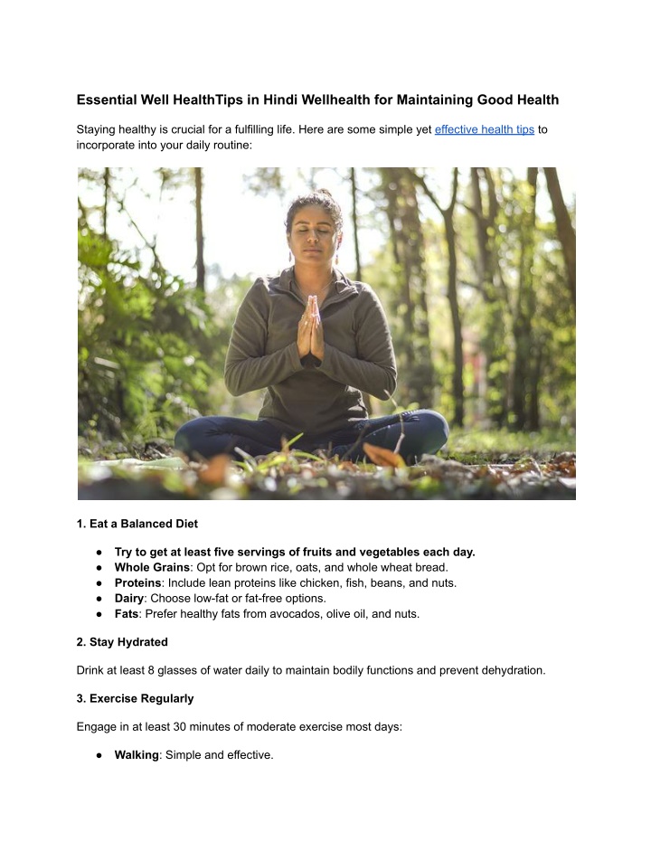 essential well healthtips in hindi wellhealth n.w