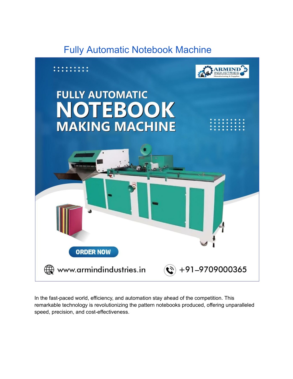 fully automatic notebook machine l.w