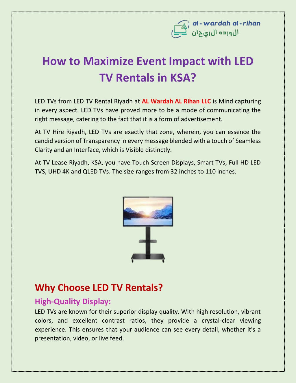how to maximize event impact with led tv rentals l.w