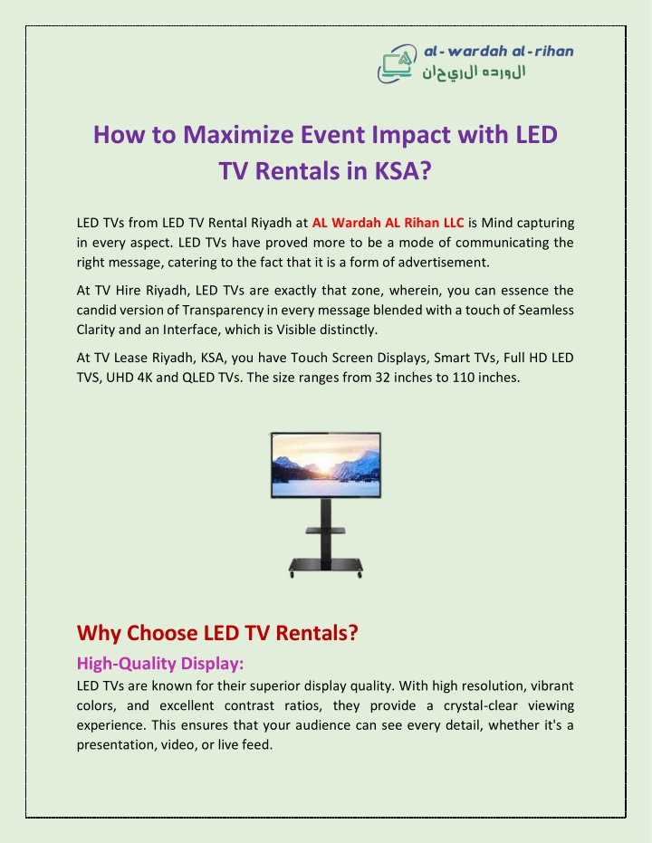 how to maximize event impact with led tv rentals n.w