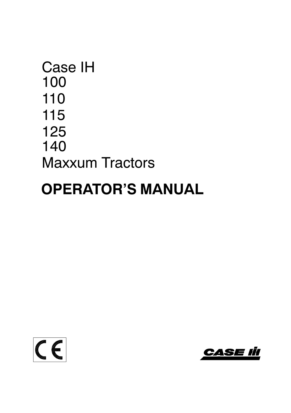 case ih 100 110 115 125 140 maxxum tractors l.w