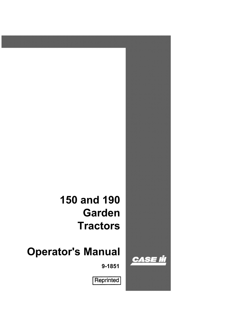 150 and 190 garden tractors l.w