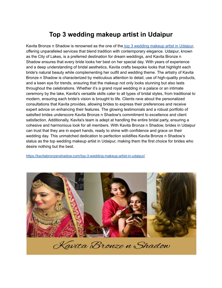 top 3 wedding makeup artist in udaipur n.w