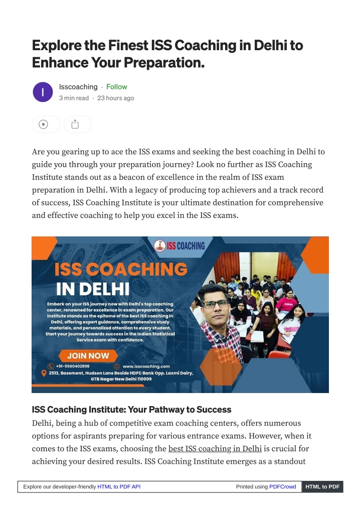 explore the finest iss coaching in delhi n.w