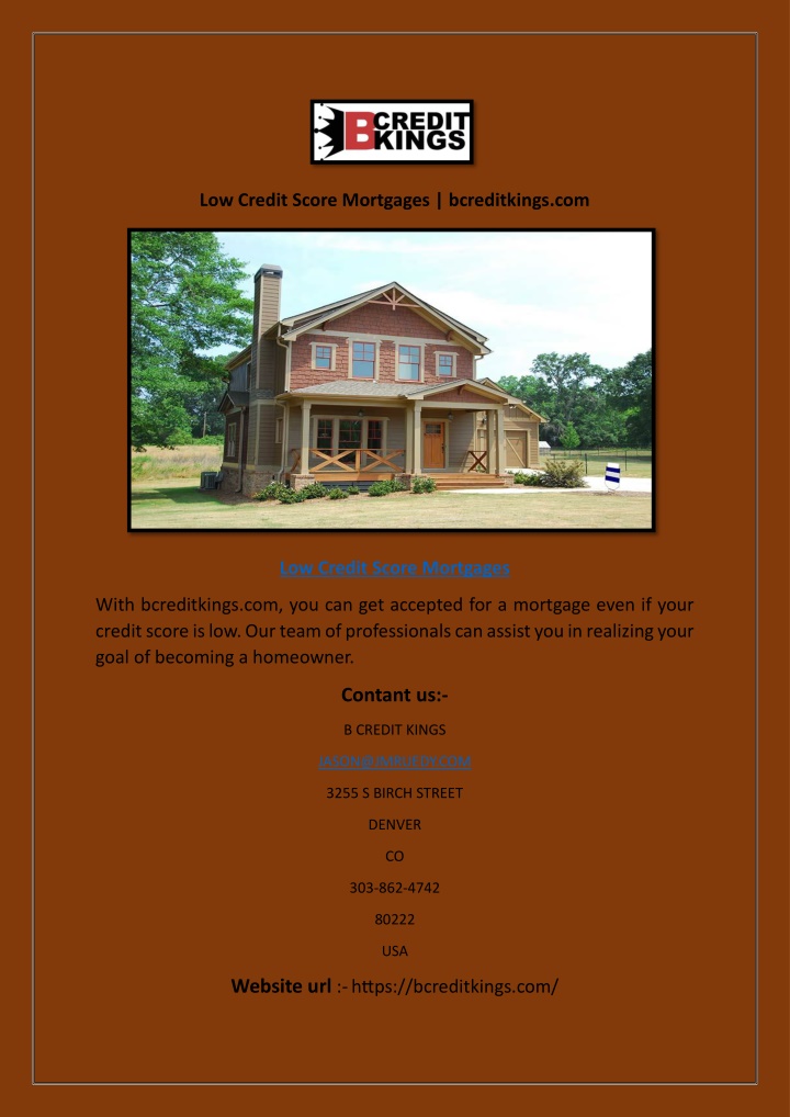 low credit score mortgages bcreditkings com n.w