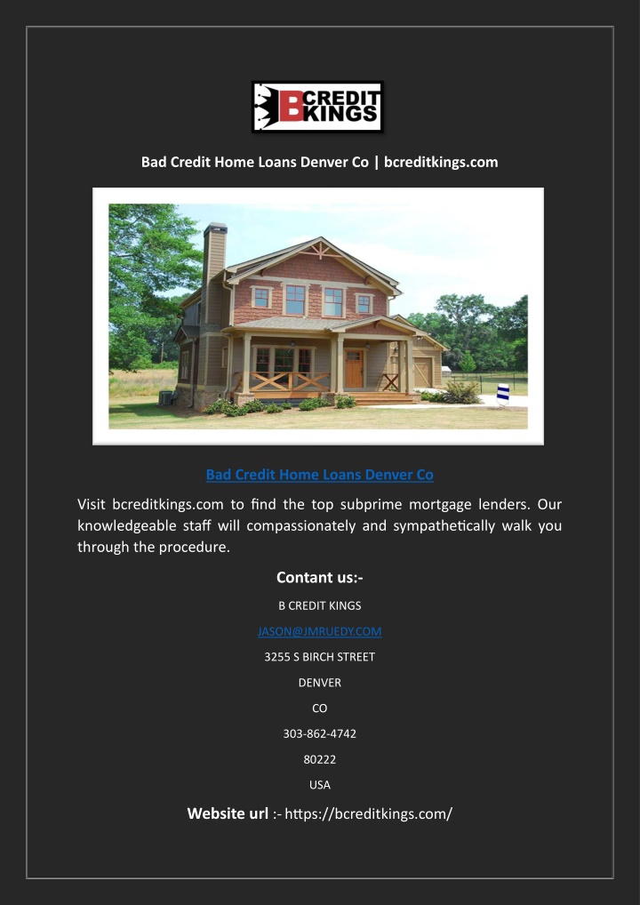 bad credit home loans denver co bcreditkings com n.w