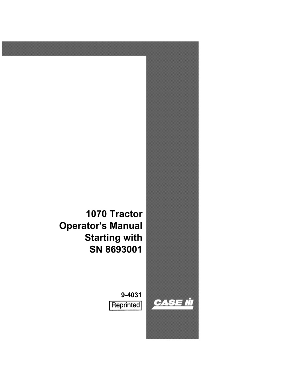 1070 tractor operator s manual starting with l.w