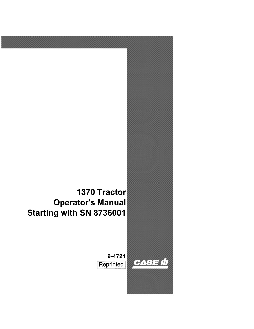 1370 tractor operator s manual starting with l.w