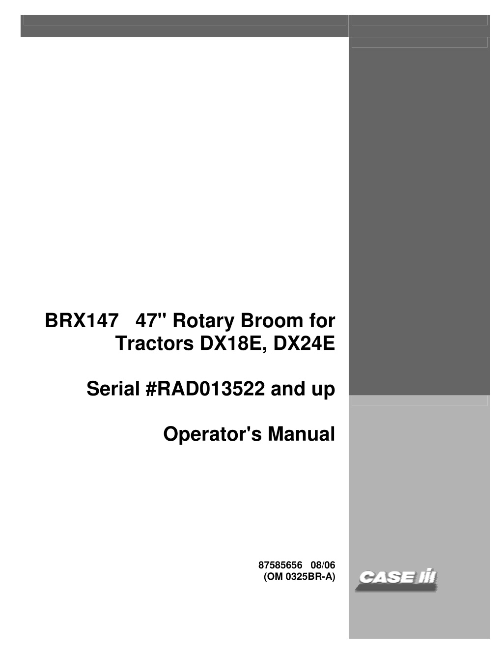 brx147 47 rotary broom for tractors dx18e dx24e l.w