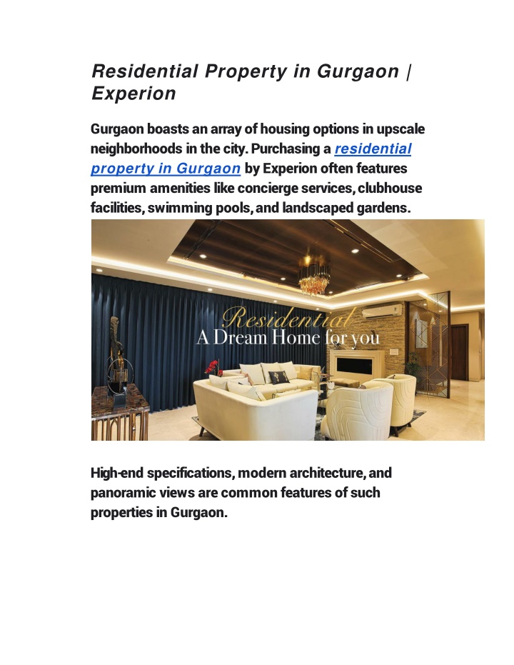 Residential Property in Gurgaon | Experion