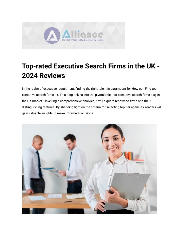 top rated executive search firms in the uk 2024 n.w