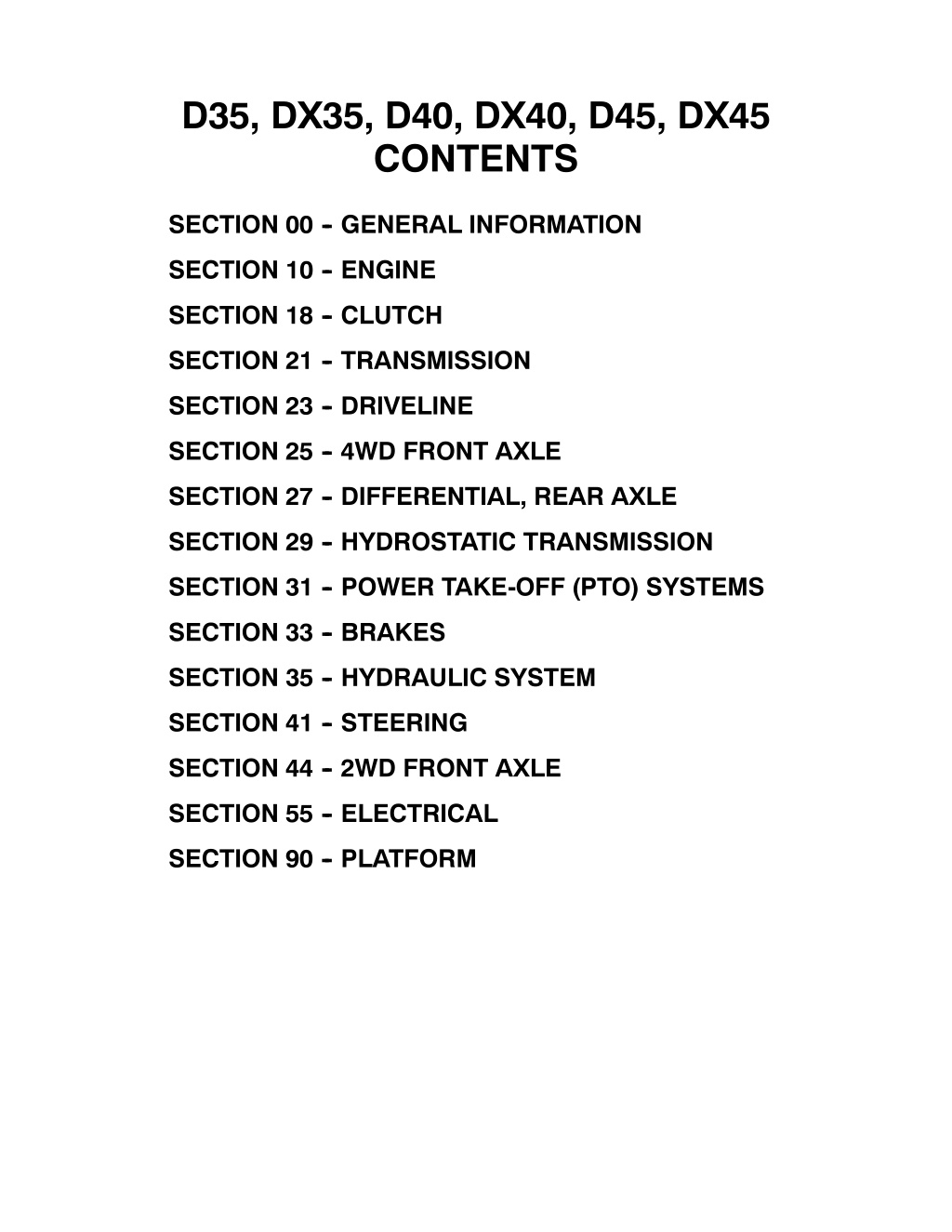 d35 dx35 d40 dx40 d45 dx45 contents l.w