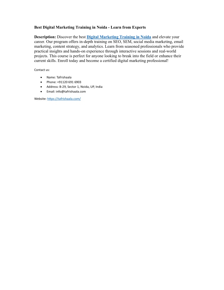 best digital marketing training in noida learn n.w