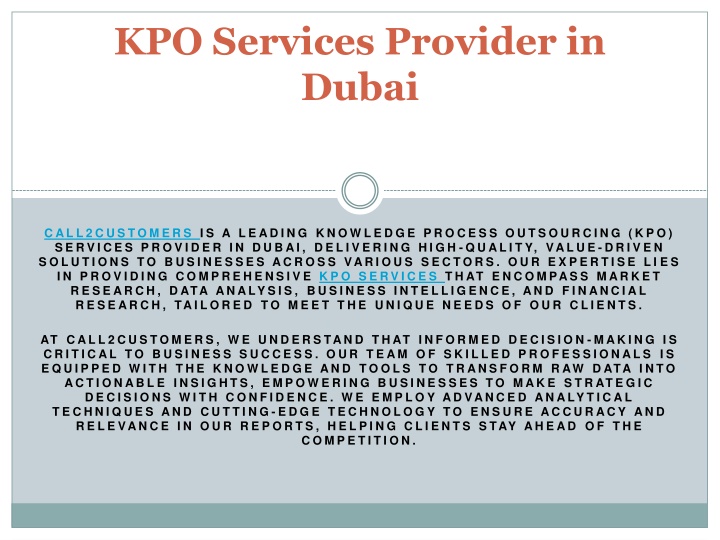KPO Services Provider in Dubai